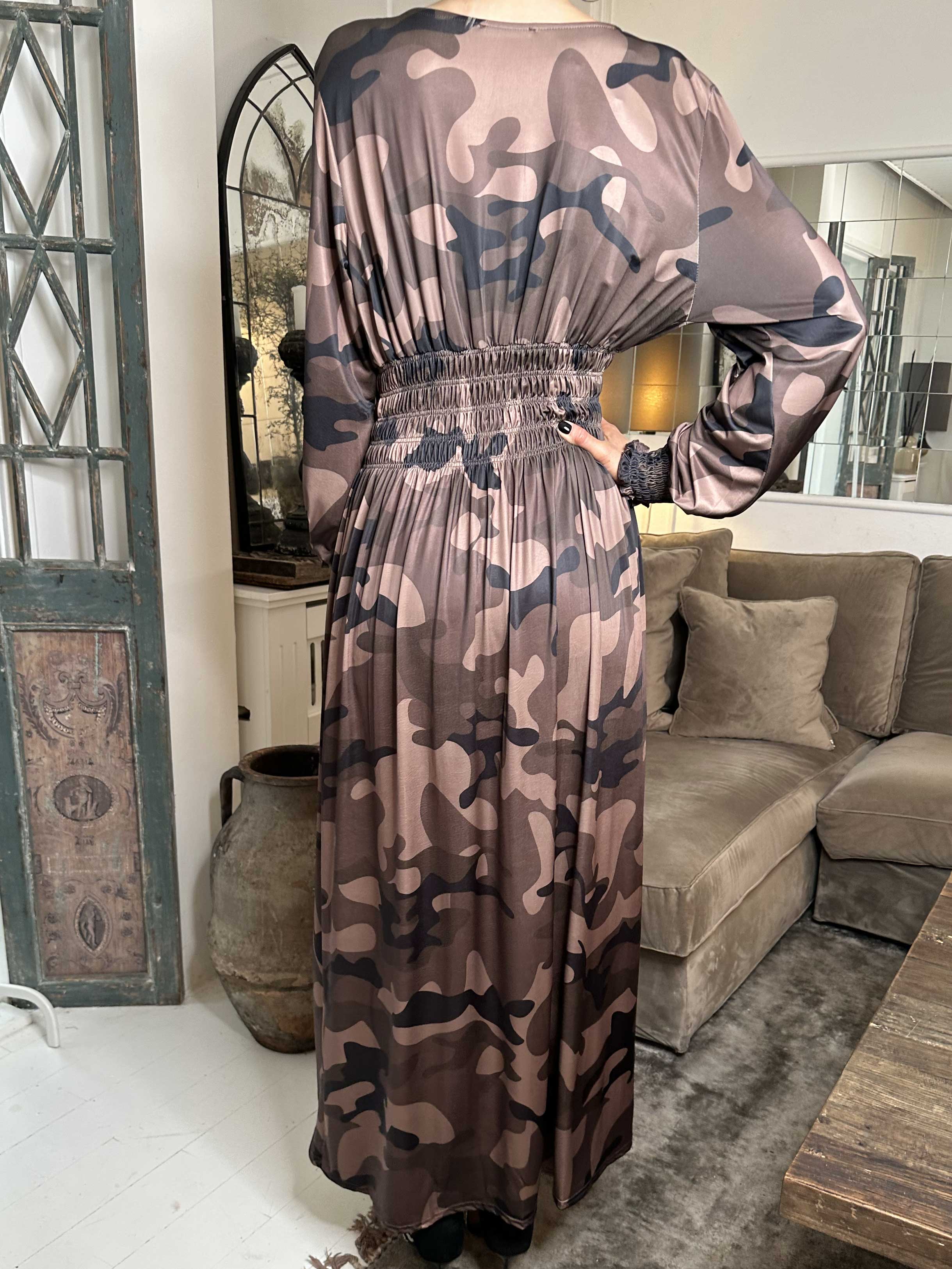 Pams Camo L/S - Kjol med resår i kamouflagemönster